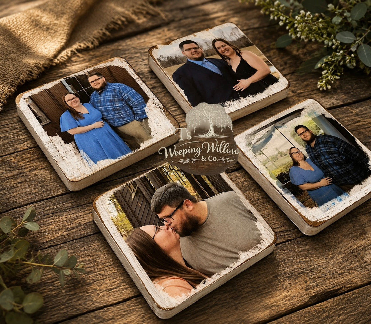 Custom Handmade Photo Coaster Set