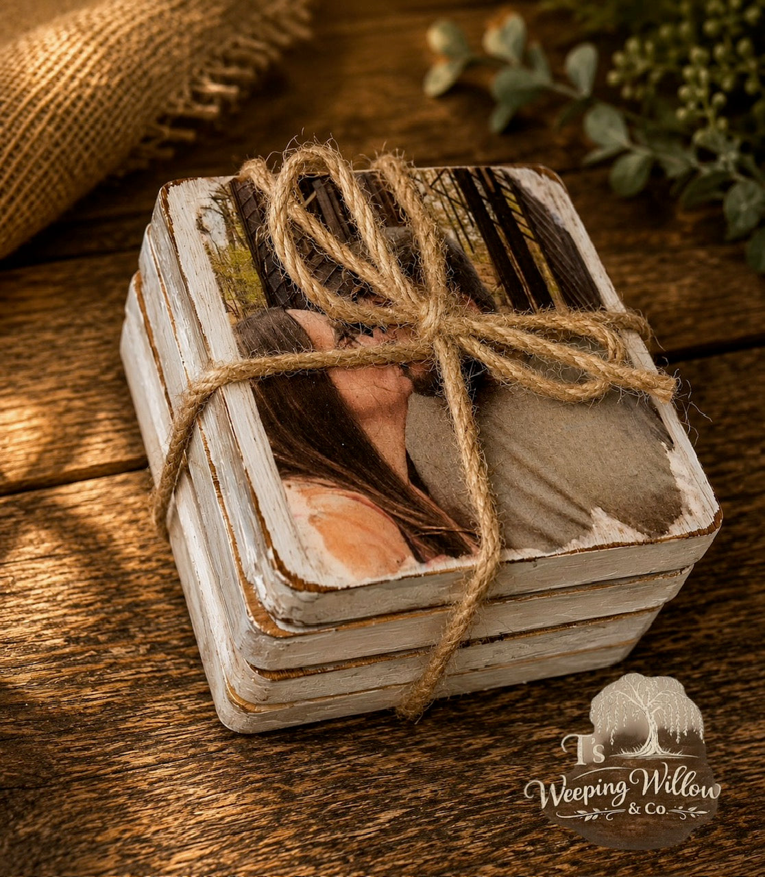 Custom Handmade Photo Coaster Set