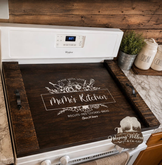 Custom Handmade Wooden Stove Cover