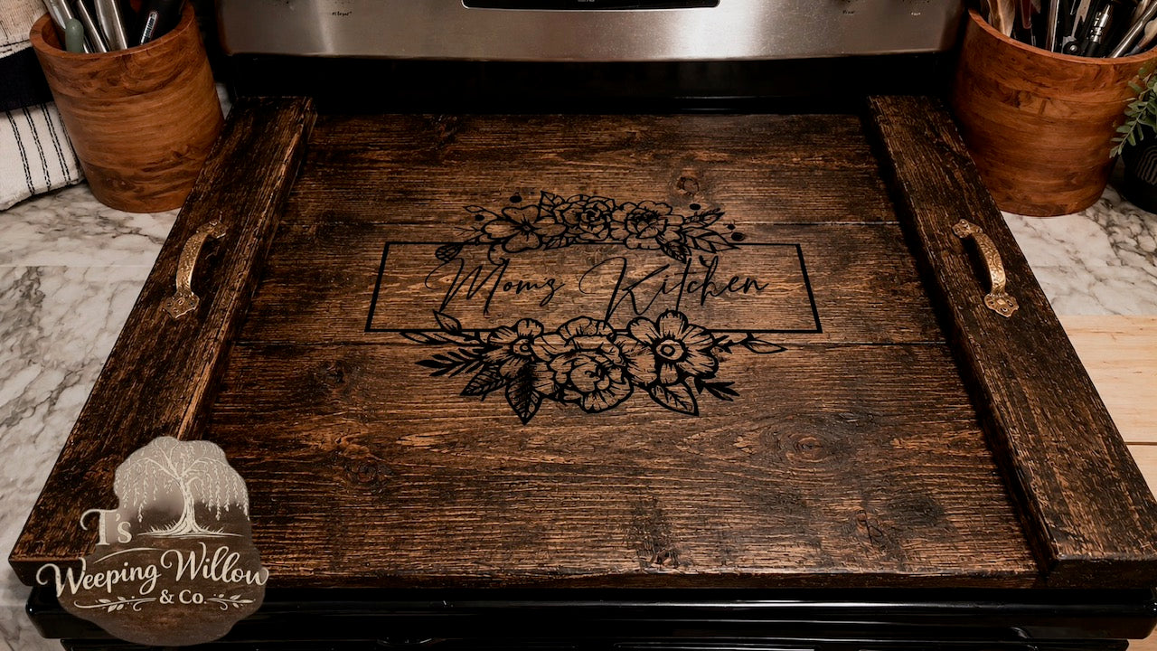 Custom Handmade Wooden Stove Cover