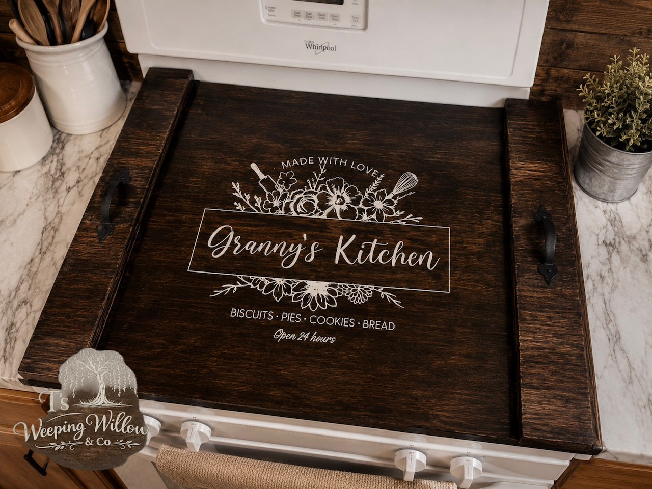 Custom Handmade Wooden Stove Cover