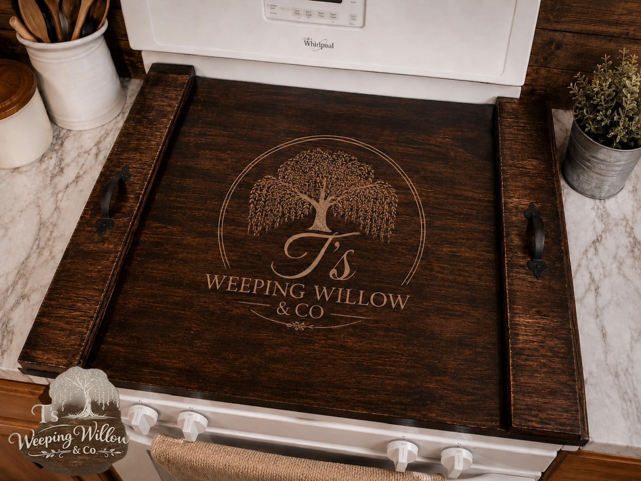 Custom Handmade Wooden Stove Cover