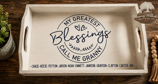 Custom Handmade Personalized Wooden Tray