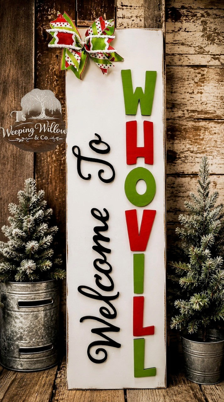 Custom Handmade Holiday Porch Sign